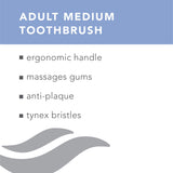 DENTISSIMO SWISS BIODENT Premium Oral Care Medium Bristle Toothbrush with Ergonomic Handle, Colors May Vary, Pack of 3