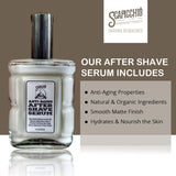 Premium After Shave by Scapicchio – After Shave & Anti Aging Serum for Sensitive Skin Care with Hyaluronic Acid, Tea Tree Oil, and Turmeric to help Moisturize, Soothe & Condition Skin - 3.4oz