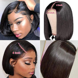 Short Bob Wigs Human Hair Lace Closure Wigs Braizilian Virgin Hair Straight Short Bob Lace Front Wigs Human Hair Pre Plucked with Baby Hair Straight Bob 4x4 Lace Front Wig for Black Women