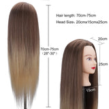 Hairdressing Training Head RLUOHA 30 inch Mannequin Head Hairdresser for Practicing Stying Synthetic Fiber Long Hair Manikin Dolls Head with Free Clamp+ Braid Set for Children, Cosmetology Students