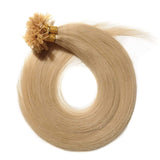 SEGO U Tip Hair Extensions Human Hair Pre Bonded Keratin Fushion Nail Tip Human Hair Extensions 100% Real Remy Hair Silky Straight 100 Strands/Pack 50g 24 Inch #24 Natural Blonde