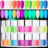Nail Dip Powder Kit with 12 Neon Colors (Glow in The Dark) for Dipping System Manicure Arts,Not Includes Dip Liquid Base Top Coat and Activator G6606
