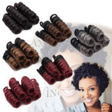 Ombre Toni Curly Crochet Hair Extensions Jumpy Wand Curl Twist Braiding Hair 20 Strands Spring Bounce Curly Stretched to 10 inch for African American Black Women 3 packs 90g Black to Dark Brown