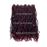 Faux locs crochet hair 18 inch, goddess locs, crochet hair for black women, nu locs extensions, Kanekalon Synthetic, Low Temperature Heat Resistant, Pre looped Hair nu 6Pcs- TBUG