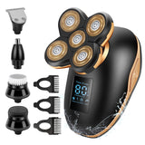 Electric Shavers for Men, 5 in 1 Electric Razor for Men Bald Head Shaver, LED Waterproof Rechargeable Mens Face Head Grooming Kit for Wet Dry Shaving with Clippers, Nose Hair Trimmer, Cleaning Brush