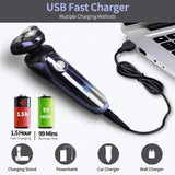 Electric Razor for Men, MANLI 5 in 1 Hair Clipper Rotary Shaver Beard Trimmer, Wet Dry Men Shaver Waterproof USB Fast Charging, Cordless Beard, Nose, Hair Trimmer, Best Gift for Men Dad