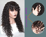 Long Curly Wig with Bangs Kinky Curly Wig for Black Women Heat Resist Soft Synthetic Hair