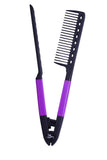 Herstyler Straightening Comb For Hair - Flat Iron Comb For Great Tresses - Hair Straightener Comb With A Grip - Keratin Comb For Knotty Hair - Hot Iron Comb To Smooth Hair - Trendy Set of 2 - Purple
