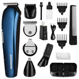 Hair Clippers Beard Trimmer for Men, Multi-purpose 5 in 1 Electric Grooming Kit Nose Hair Trimmer, USB Rechargeable Waterproof Precision Trimmer Nose & Ear Body Trimmer for Nose Ear Hair Beard (Blue)