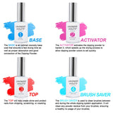 Lavender Violets Fast-Dry-Dip-Powder-Nail Kit of 8 Colors Quick Dry Nude Pink Blue Acrylic-Dipping Powder System with Essential Manicure Nail Tool J789
