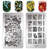 Ejiubas Double-Sided Flower Nail Stamping Plates Nail Art Stamping Kits Image Plates for Nails EJB-01 02