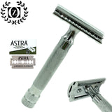 CLASSIC DOUBLE EDGE SAFETY RAZOR FOR MEN'S SHAVING WITH 5 ASTRA BLDES FREE