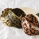 3 Pcs Headbands for Women Knotted Headbands Leopard Print Wide Headbands for Women Fashion Knot Headband Hair Accessories for Women's and Girls (pink, green, khaki)