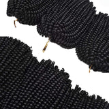 3-Packs Black Spring Twist Hair - 8 Inch Fluffy Twist Hair Ombre Colors Bomb Twist Hair Passion Twist Hair Ombre Crochet Braids Synthetic Braiding Hair Extensions (#1B-Black)