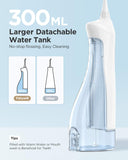 300ML Water Flosser, Fairywill Cordless Portable Dental Oral Irrigator, 3 Modes and 8 Jet Tips, IPX7 Waterproof, USB Charged for 3-Weeks Continuously Use, Dental Oral Irrigator for Travel, Home