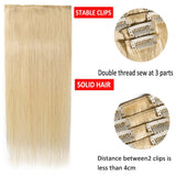 14 Inch Remy Clip in Hair Extensions 100% Human Hair 60g Thin Standard Weft 8 Pcs Clip on Human Hairpieces Medium Length Silky Straight Hair for Women Beauty #613 Bleach Blonde
