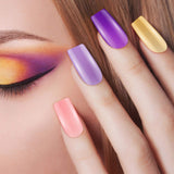 960 Pieces 47 Sets Medium Square Press on Nails Fingernails Glossy False Nail Artificial Fake Nail Full Cover Colorful Acrylic Nail Tip Kit for Women and Girls (Glossy Color)