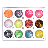 Minejin Nail Art Round Mermaid Glitter Sequins With Broken Shell Glass Paper Candy Foil Paillette Flakes Diy Tips 2 Set