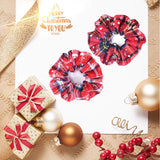 Christmas Hair Scrunchies Soft Cotton Women Scrunchies Hair Ties 5pcs Hair Bands Plaid Elastic Hair Scrunchy Christmas Supplies Hair Accessories Top Knots Buns Women Girls