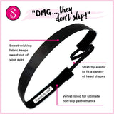 Sweaty Bands Womens Girls Headband - Non-Slip Velvet-Lined Performance Hairband - Find Your Way