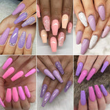 Dip Powder Nails Color Set - Pink Purple 10 Colors Nails Acrylic Powders Set for French Nail Manicure Nail Art No Nail Lamp Needed