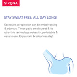 Sirona Disposable Underarm Sweat Pads - 24 Pads, Antiperspirant Absorbent Odour Blocker Pads Armpit Dress Shields, Fights Hyperhidrosis