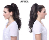 OneDor 20" Curly Synthetic Clip In Claw Drawstring Ponytail Hair Extension Synthetic Hairpiece 190g with a jaw/claw clip (R18/613)