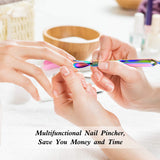 Nail Art Pincher Cuticle Pusher False Nail Shaping Tweezers with 10 Pieces Nail Tips Clips and 100 Pieces Horseshoe-shaped Nail Extension Tips Polygel Acrylic Nail Form Guide Stickers for Nail Art
