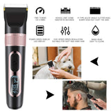 Hair Clippers for Men Professional Cordless Hair Trimmer Rechargeable Mens Haircut Grooming Set with LED Display and 4 Guide Combs for Heads, Beards，all Body Grooming Kit