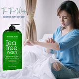 Majestic Pure Tea Tree Body Wash - Formulated to Combat Dry, Flaky Skin - Soothes, Nourishes and Moisturizes Irritated, Chapped, Problem Skin Areas - (Packaging may Vary) -16 fl. oz.