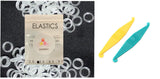 Dental Orthodontic Elastic Rubber Bands 100 Pack and Placers for Teeth Gap Closing (Clear 3/8" Heavy 4.5 oz)