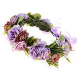 Vividsun Flower Crown Floral Headpiece Festival Wedding Hair Wreath Floral Crown (C/purple)