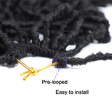 4 Packs 36 Inch New Soft Locs Crochet Hair, Faux Locs Natural Butterfly Locs Crochet Braids (36 Inch, 4Pack, 1B#)