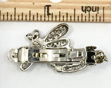 12 Pieces Set Dragonfly Style Crystal Barrette With Silver Color Metal Clip 5 Different Crystal Color