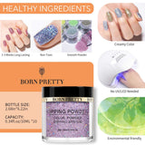 BORN PRETTY Without Lamp Cure Holographic Dipping Nail Powder Natural Dry Nail Art Decoration Manicuring 10PCS