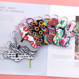 10 Pairs Vibrant Chapstick Holder Keychains, Neoprene Lipstick Holder Keychain Protective Cases with Wristlet Lanyard, Portable Balm Holders Pouch for Girls Women - Convenient & Lovely (Style 4)