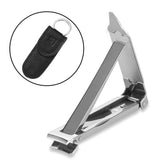 Portable Nail Clippers,Medical Grade Stainless Steel Foldable Nail Cutter with Leather Case, Ultra Slim Travel Design