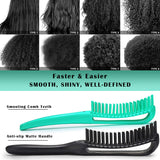 2Pack BESTOOL Detangle Brush, Detangling Brush for Black Natural Hair, Detangler Brush for Faster n Easier Defined Wet Dry 3/4abc Curly, Coily, Kinky Hair with No Pain (Black, Green)