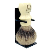 Parker Safety Razor Handmade Deluxe"Mug Shaving Brush" - 100% Pure Badger Bristles - Stand Included (Ivory)