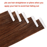 16inch Medium Brown Tape In Hair Extensions Human Hair Tape In Extensions Dark Brown Remy Hair Tape In Extensions 40g 4#