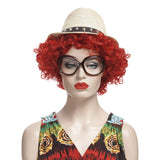 Afro Wig, YOPO Short Curly Brown Wigs for Women, Cosplay Wig(Red)
