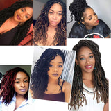 Ling Xiu 18 Inch Nu Faux Locs Crochet Hair 5 Packs Natural Crochet Braids Goddess Faux Locs Crochet Braids Synthetic Soft Locs Braiding Hair for Women(1B/27)