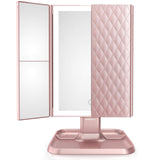 Makeup Mirror Vanity Mirror with Lights - 3 Color Lighting Modes 72 LED Trifold Mirror, Touch Control Design, 2x/3x Magnification, Portable High Definition Cosmetic Lighted Up Mirror