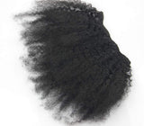Afro Kinkys Curly Clip in Human Hair Extensions Kinky Curly Clip ins Hair Extension Weft Natural Black Color (8" 70g, Natural Black)
