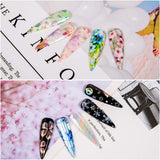 VOXURY Nail Art Foil Glue Gel for Flower Foil Stickers Set Nail Transfer Foil Kit Manicure DIY,2pcs 15ml Nail Foil Glue,20pcs Nail Stickers, UV LED Lamp Required
