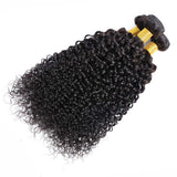 Brazilian Virgin Kinky Curly Human Hair 3 Bundles 8A 100% Unprocessed Curly Wave Human Hair Bundles Kinky Hair Weave Natural Black Color(10-12-14)