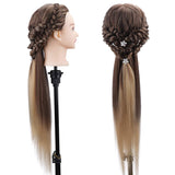 Hairdressing Training Head RLUOHA 30 inch Mannequin Head Hairdresser for Practicing Stying Synthetic Fiber Long Hair Manikin Dolls Head with Free Clamp+ Braid Set for Children, Cosmetology Students