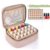 Yarwo Nail Polish Carrying Bag Holds 24 Bottles (15ml/0.5 fl.oz), Travel Storage Organzier for Nail Polish and Manicure Accessories, Pale Mauve (Bag Only)