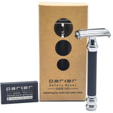 Parker 76R Butterfly Open Double Edge Safety Razor - Super Heavyweight - 5 Parker Premium Blades Included.