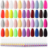 Makartt Gel Nail Polish, 22PCS Pastel Neon Gel Pink Blue Yellow Green Purple Red Colors Gel Set with Base Coat Top Coat, 24 Bottles 8ML Soak Off Gel Polish Starter Kit for Home Use